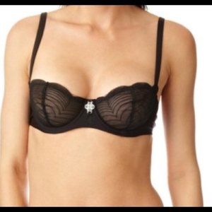 NWT  Lou Paris Delice 13596 Demi Cup Bra - Black